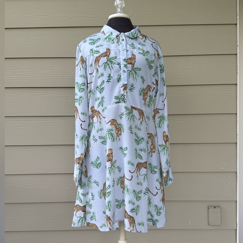 ASOS Long Sleeve Dress with Cheetah Print